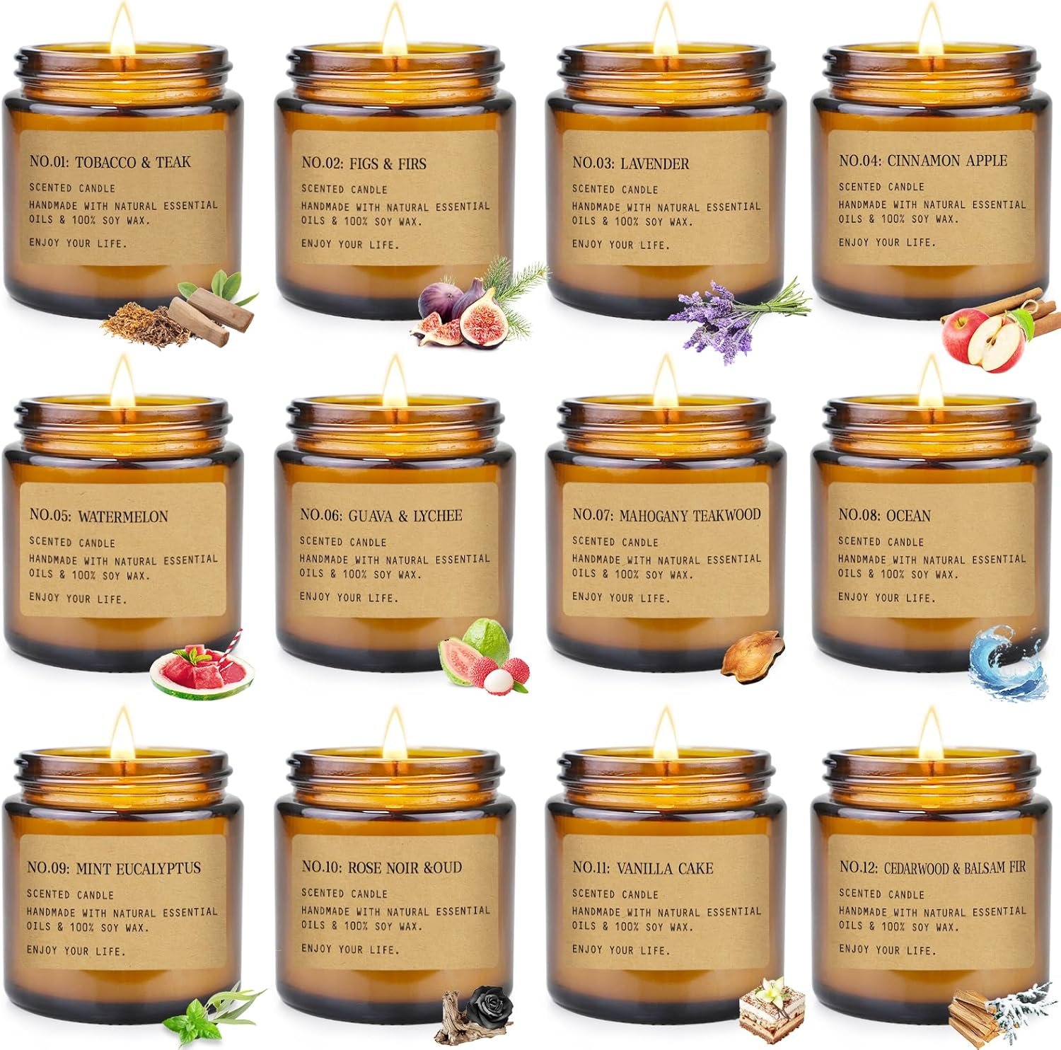 Scented Candles Gift Set,12 Pack Aromatherapy Candles for Home Scented,
