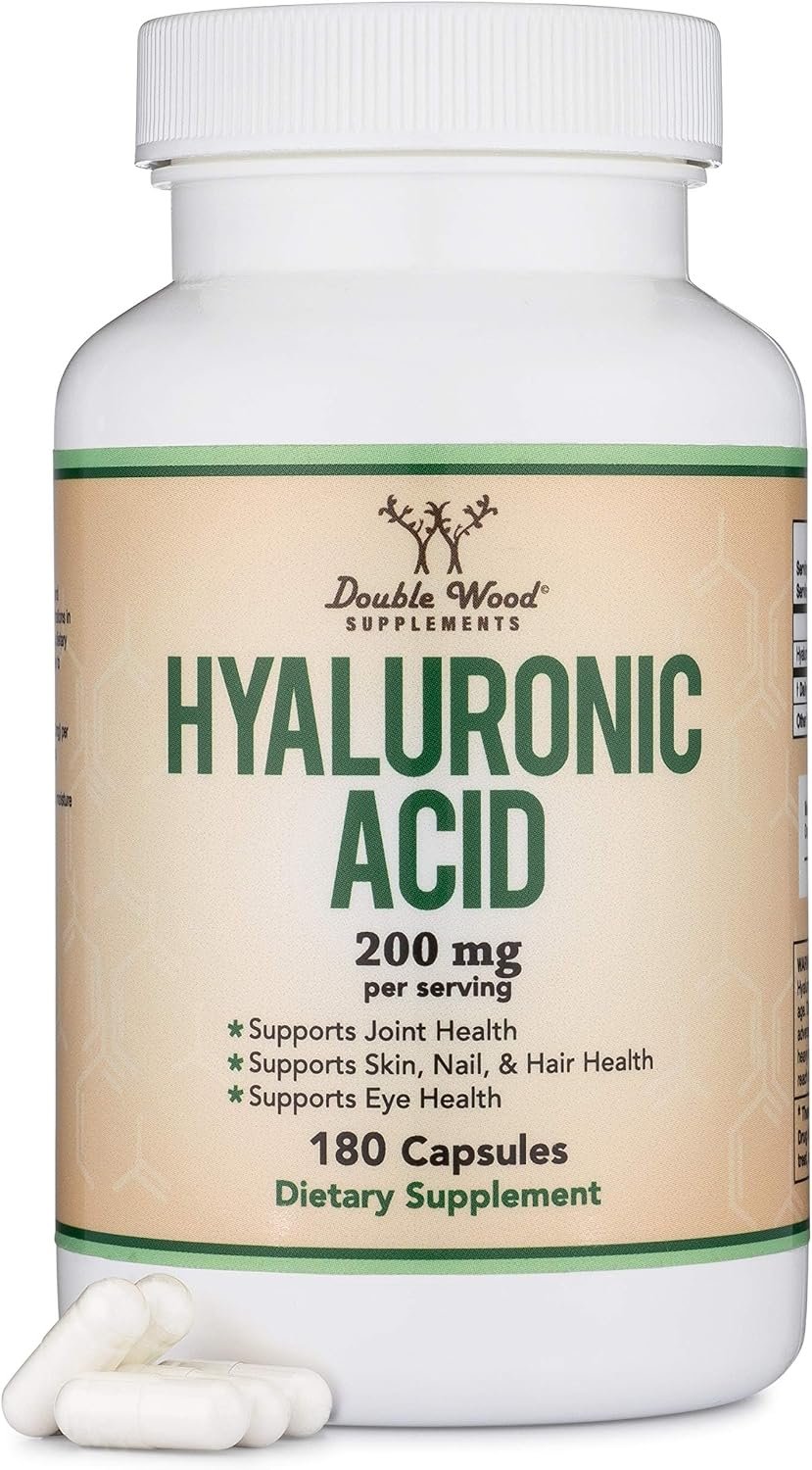 Hyaluronic Acid 100mg/Cap (200mg Serving), Joint & Skin Support, 180 Ct