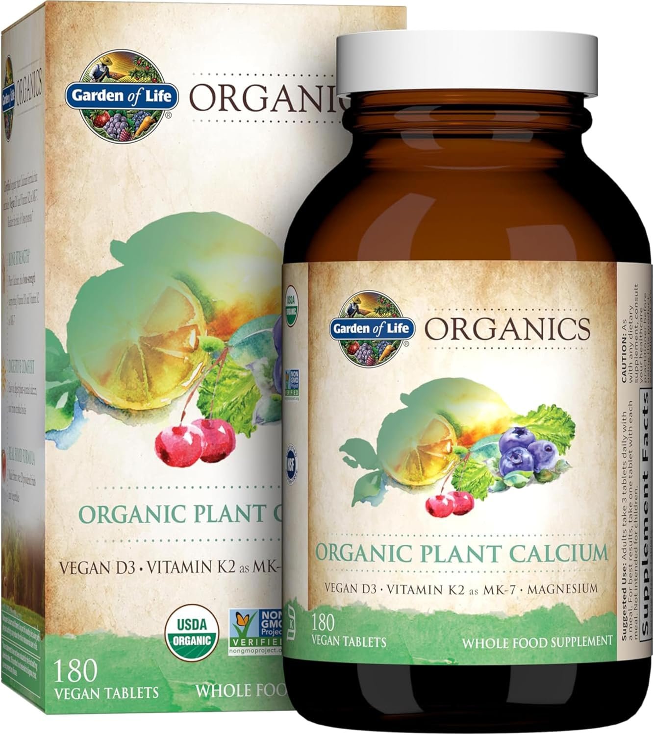 Garden of Life Organics Plant Calcium Supplement, 180ct