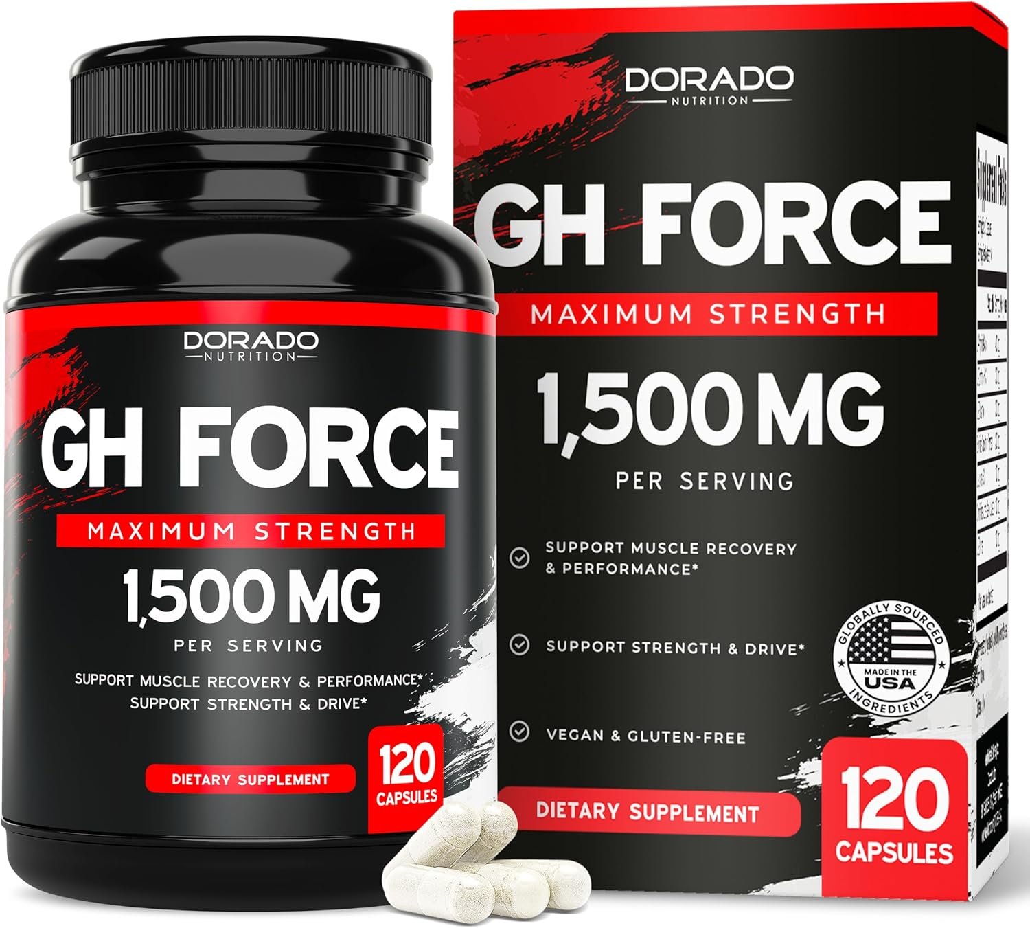 HGH Supplements for Men & Women (120 Count) 1500mg Support Muscle Growth & Healthy Levels of Human Growth Hormone – Promote Healthy Muscle & Recovery For Men Post Workout Supplement – USA Made