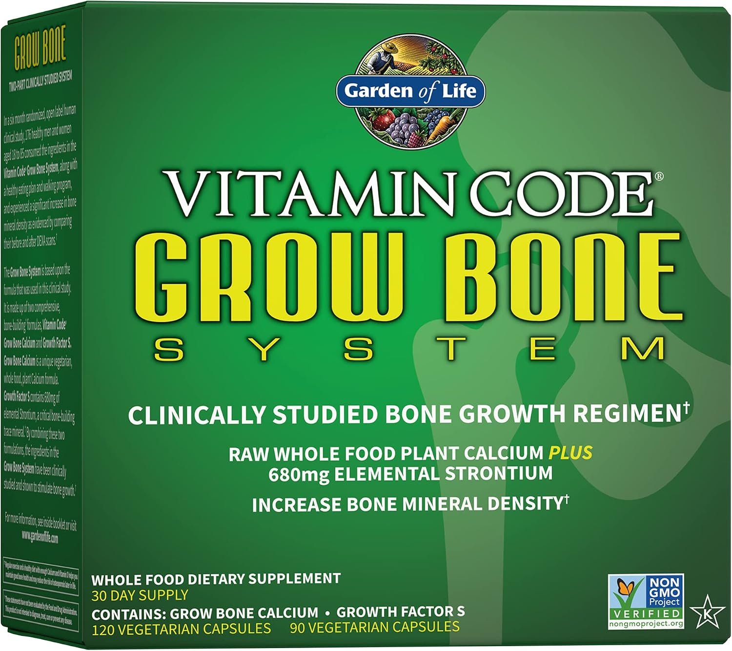 Garden of Life Calcium Vitamin Code Grow Bone System, 30 Day Supply