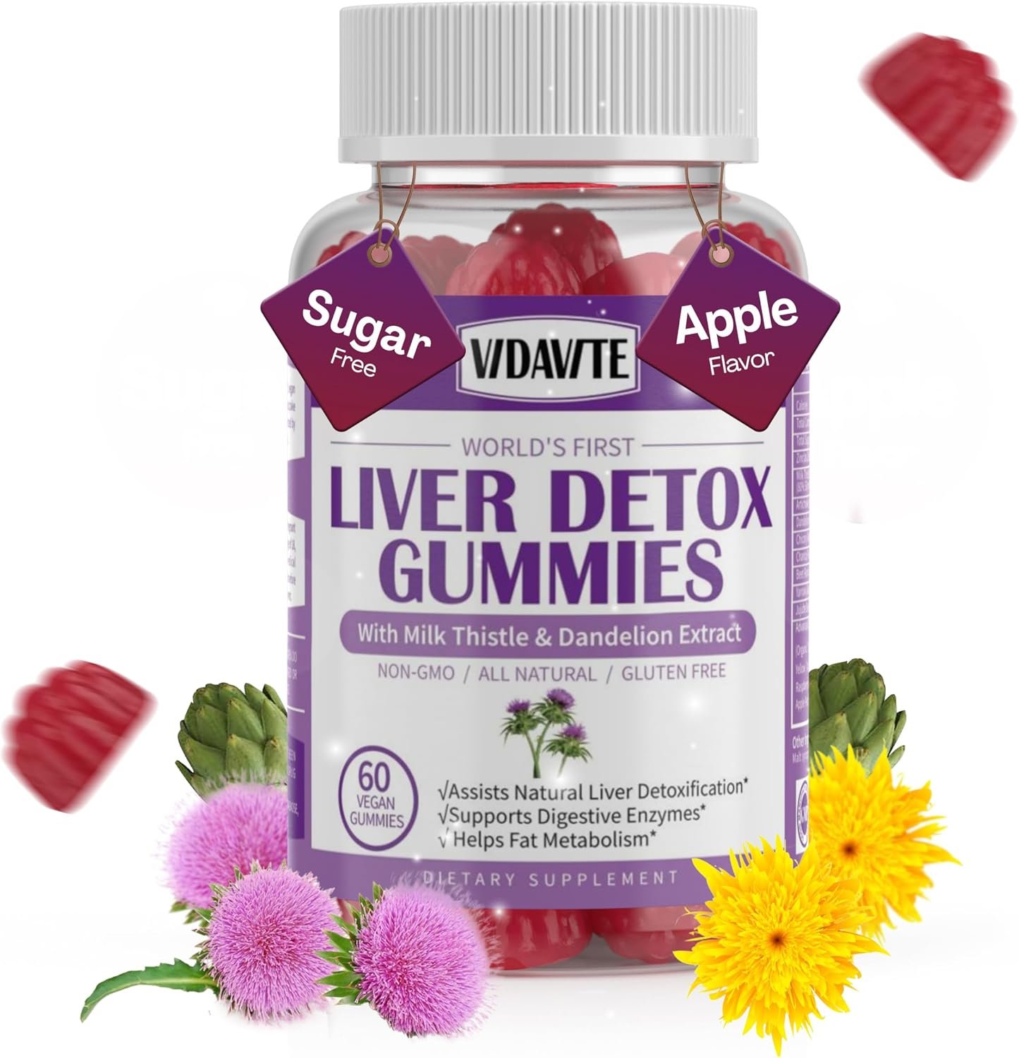 Liver Cleanse Detox & Repair Gummies – 1500mg Milk Thistle Gummies(30 Days)