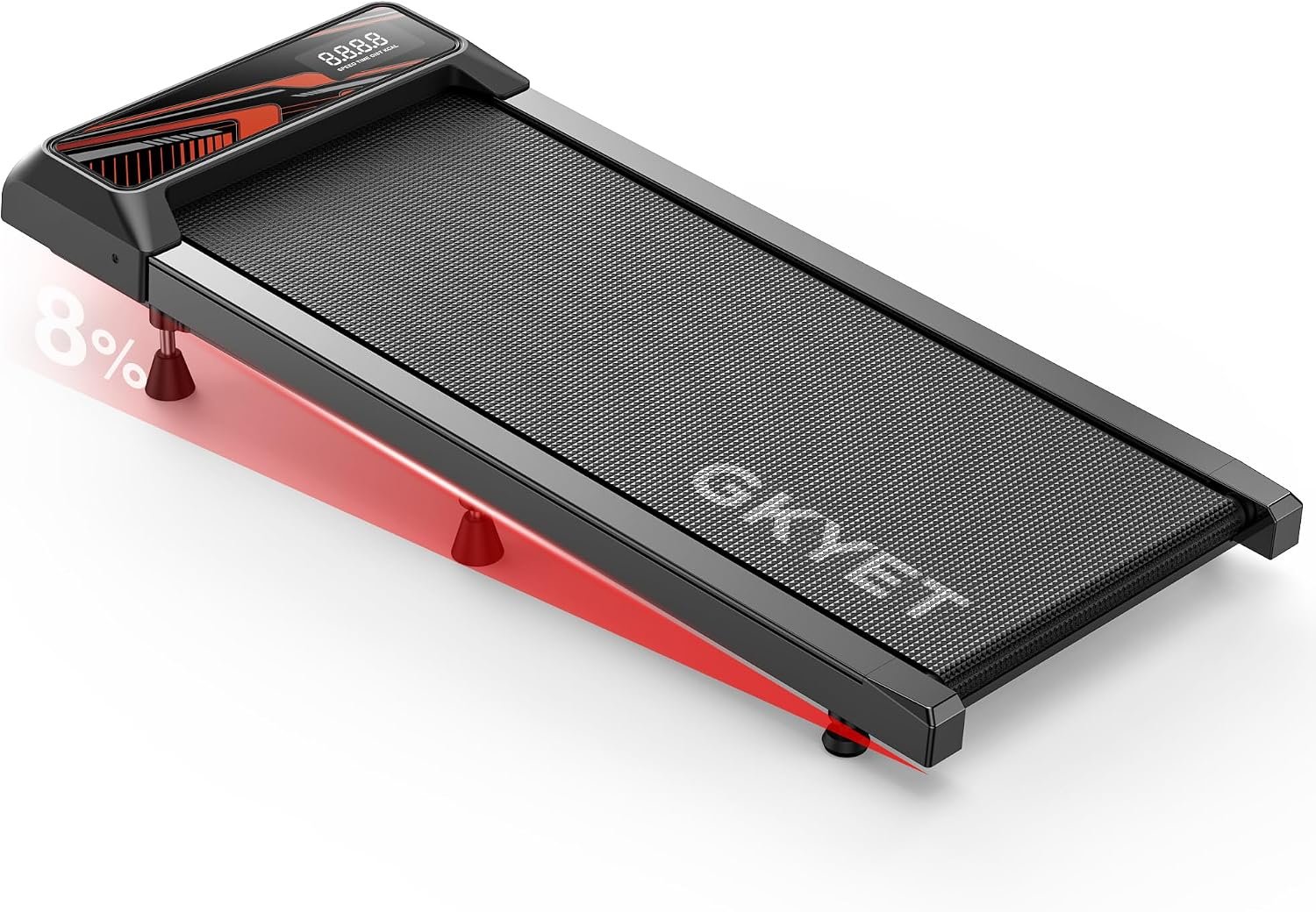 Walking Pad Treadmill, 8% Incline Under Desk Treadmill for Home Office