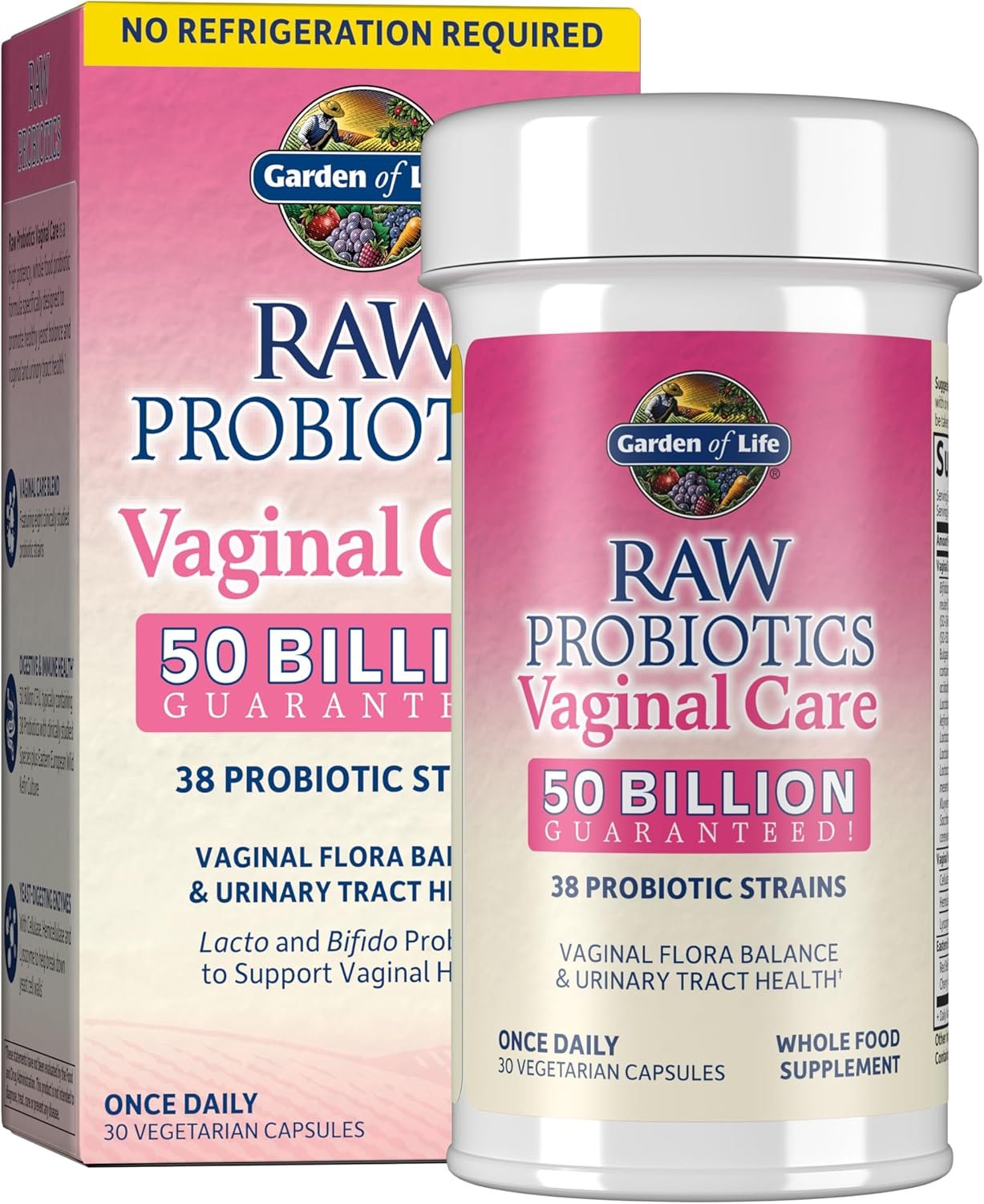 Garden of Life Raw Probiotics for Women’s Vaginal Care with Acidophilus, Shelf Stable Probiotic Promotes Yeast Balance, Vaginal, Urinary Tract Health, 30 Vegetarian Capsules