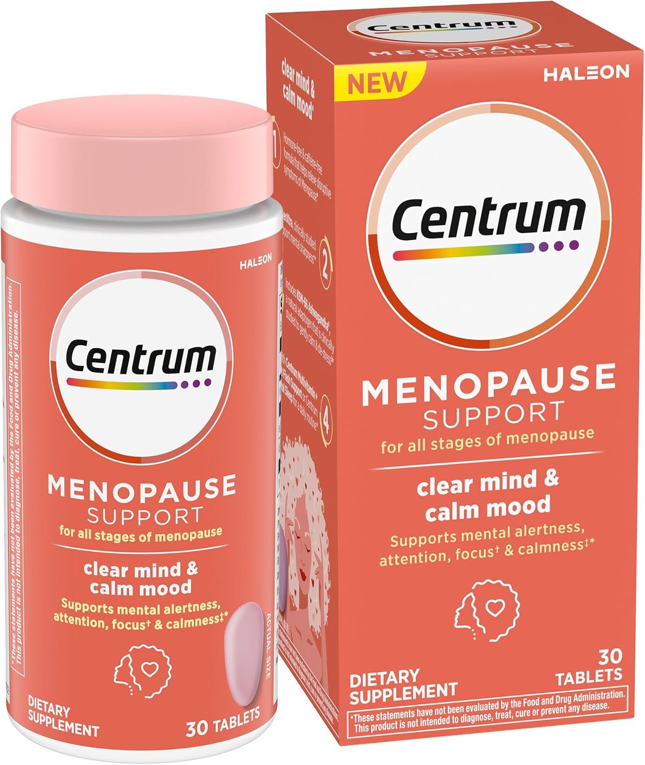 Centrum Clear Mind and Calm Mood Menopause Support Tablets, 30 Count
