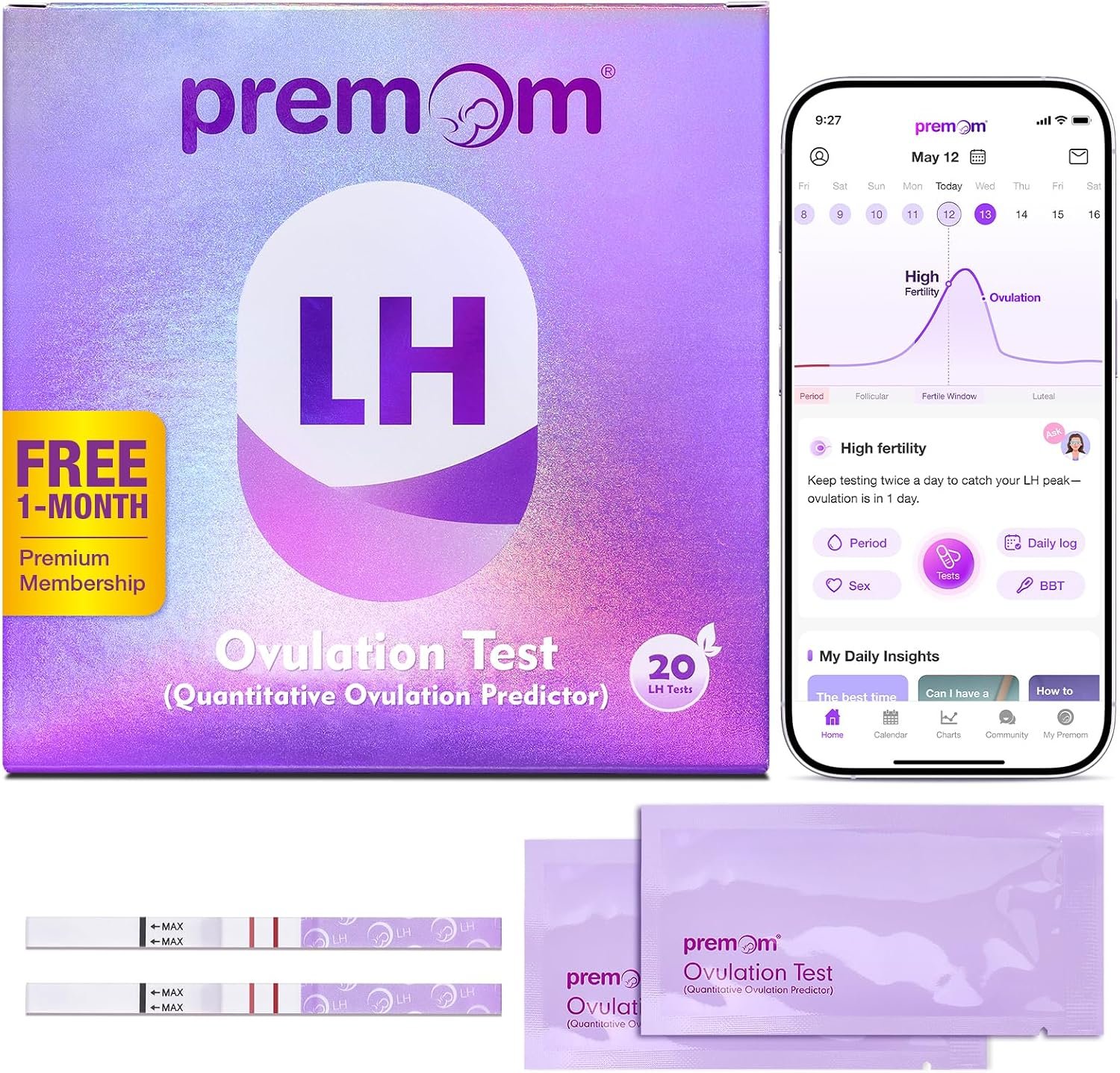 Premom Quantitative Ovulation Test Strips: 5X Pregnancy Rate Found* Use App