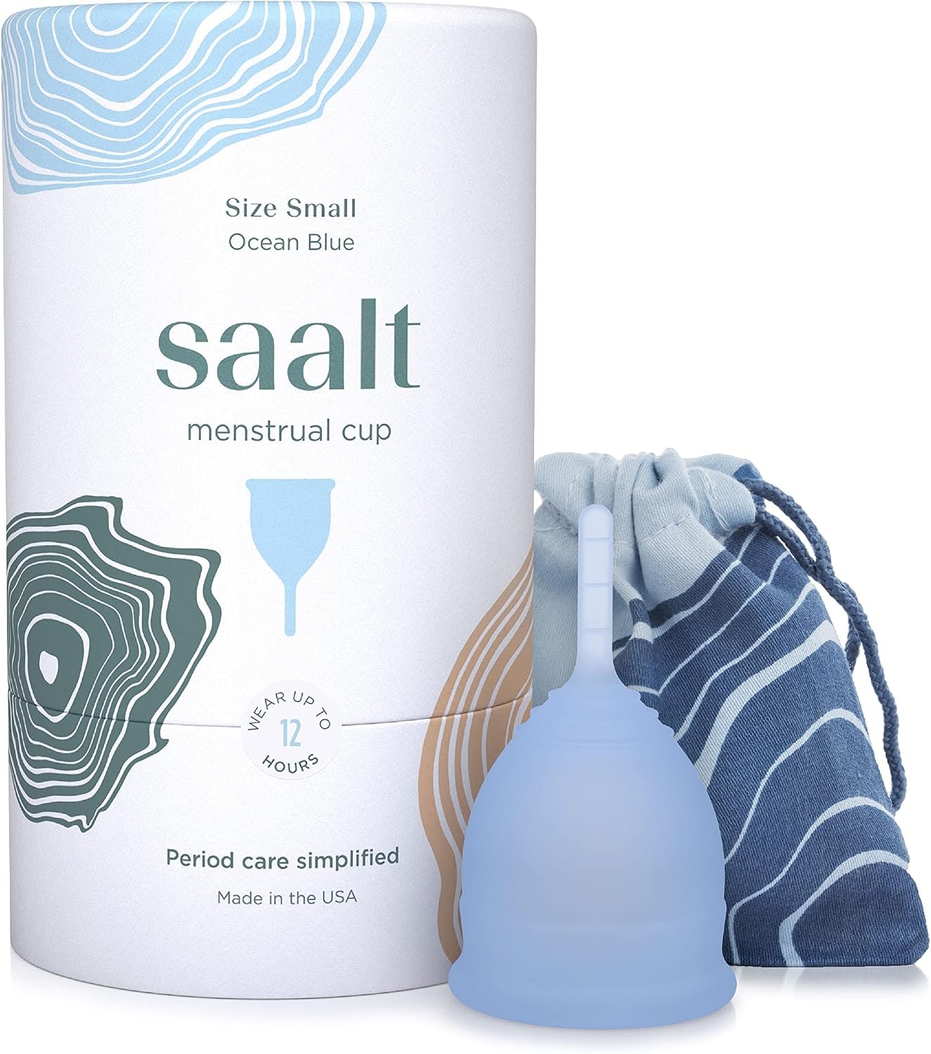 Saalt Menstrual Cup, Reusable Period Cup with Carry Bag