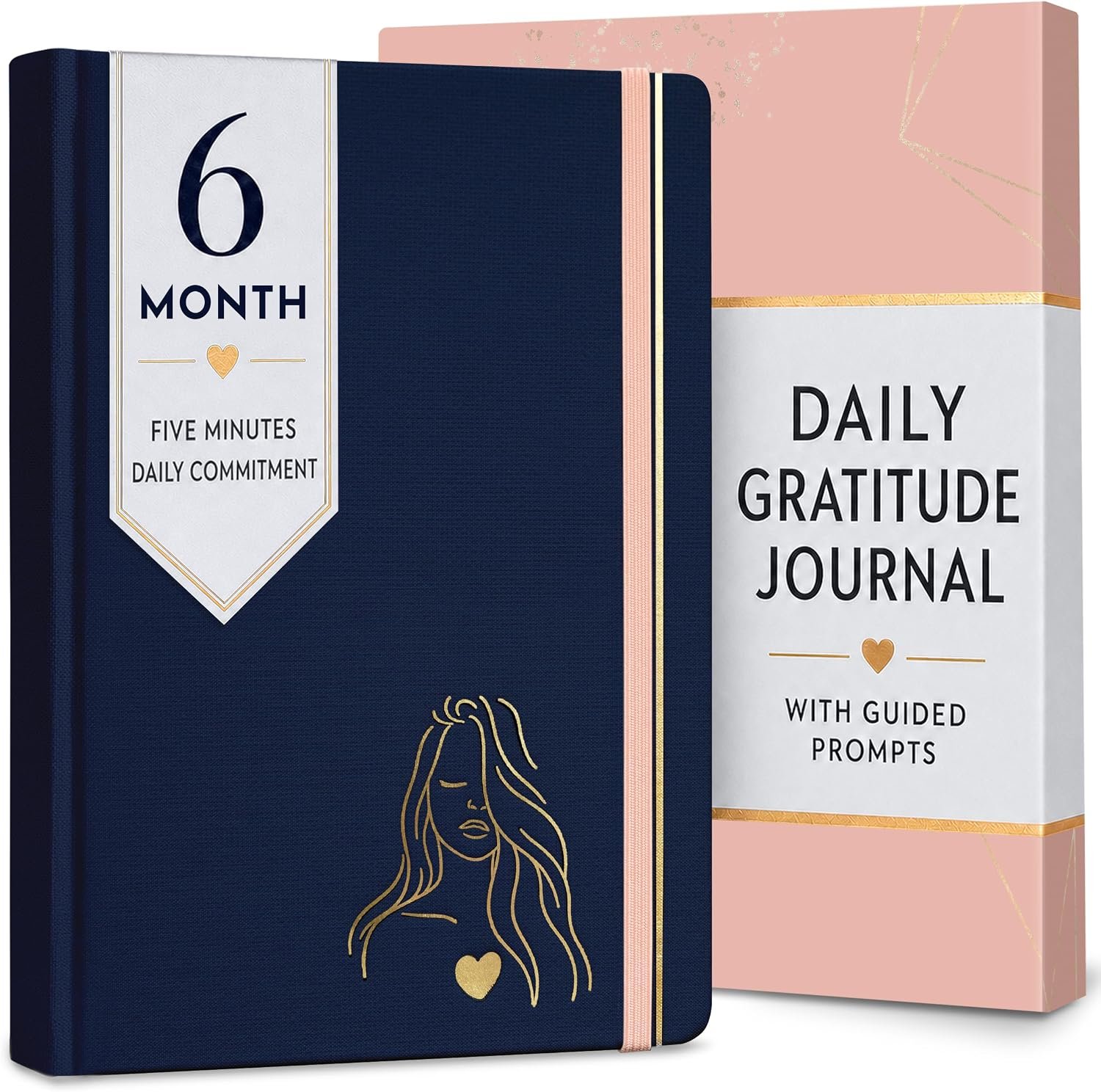 Gratitude Journal for Women, 6-Month Guided Daily Prompts, Fabric Hardcover