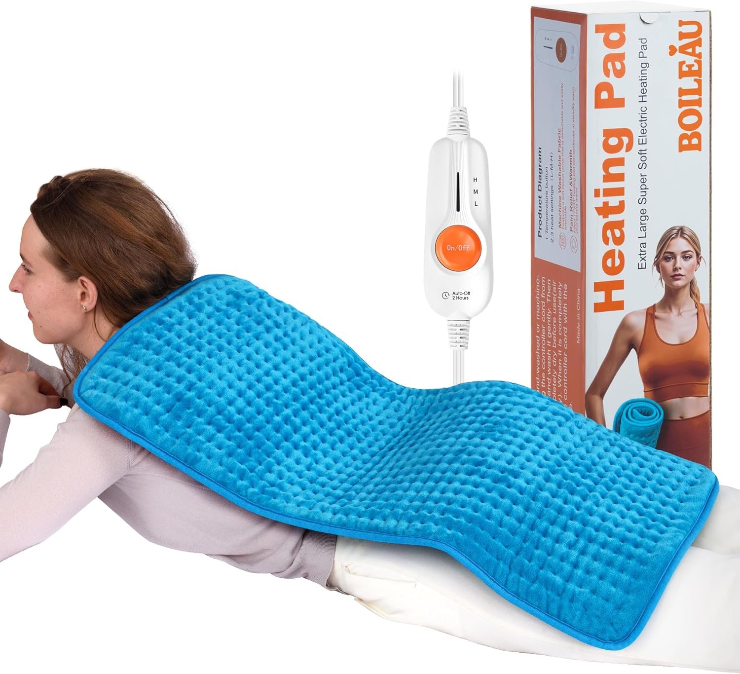 Boileau Electric Heating Pad for Back Pain Relief, Extra Large 17″x33″ XXXL