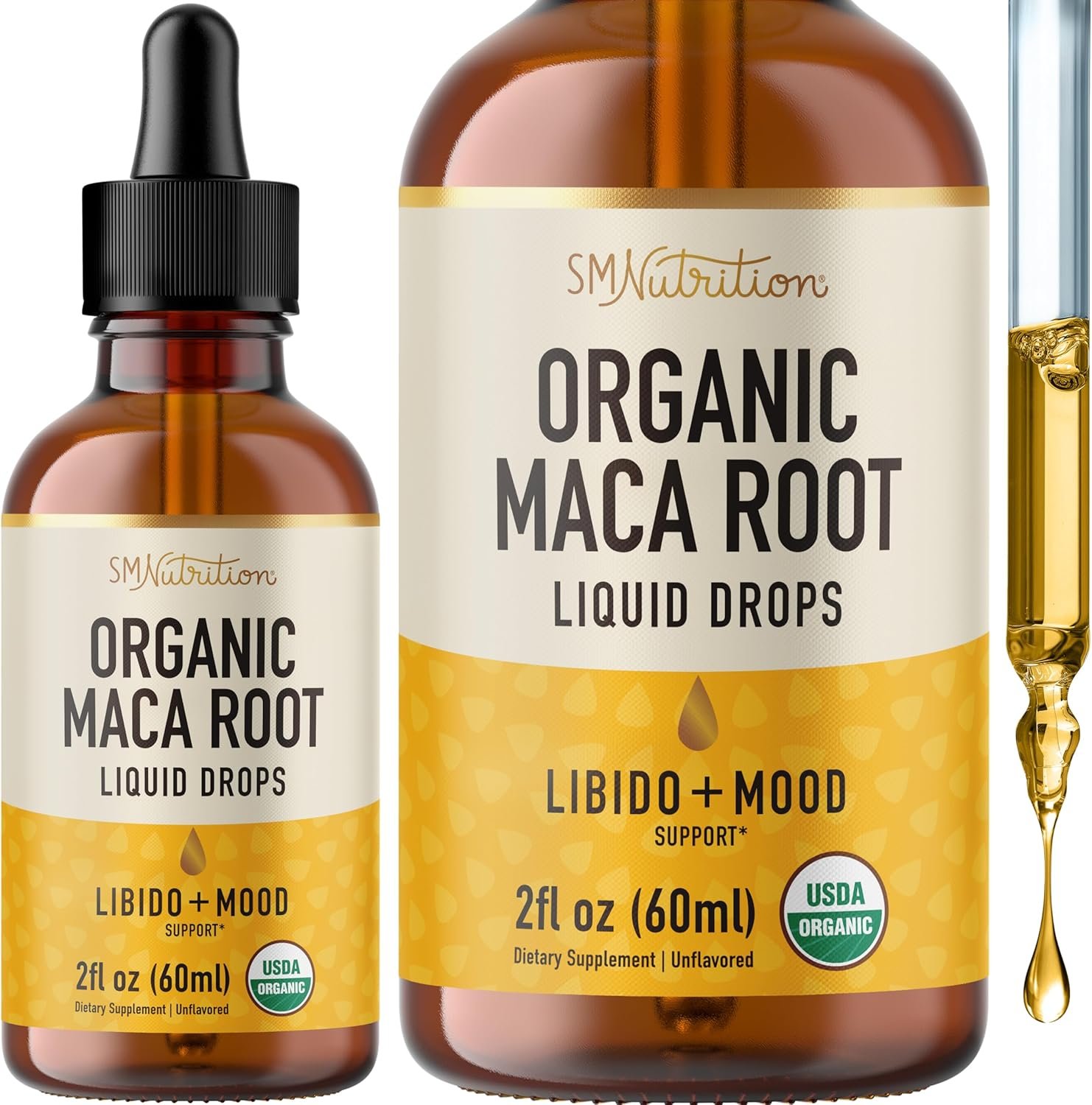 Organic Maca Root Liquid Drops for Energy Support, 2 fl oz, 4 Month Supply