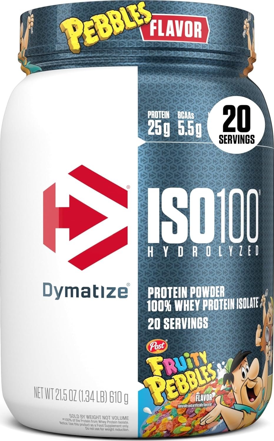 Dymatize ISO100 Protein Powder, 100% Whey Isolate, Fruity Pebbles