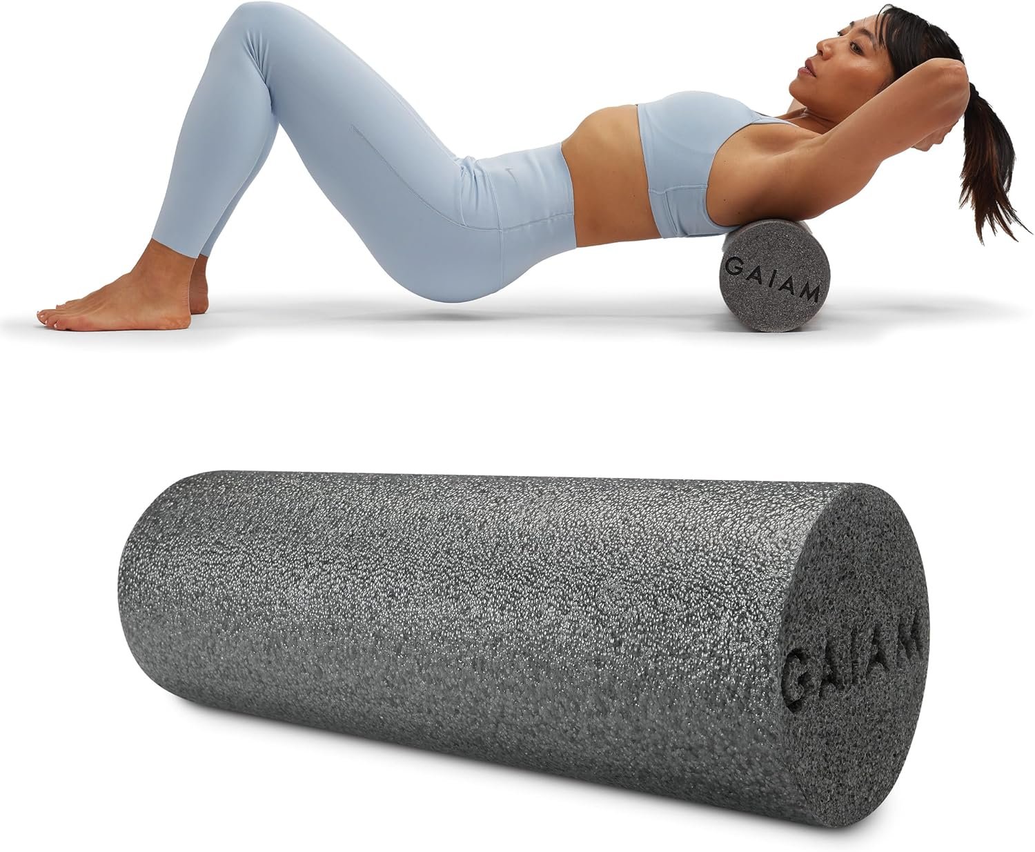 Gaiam Restore Foam Roller, Muscle Recovery, 18″ (Grey)