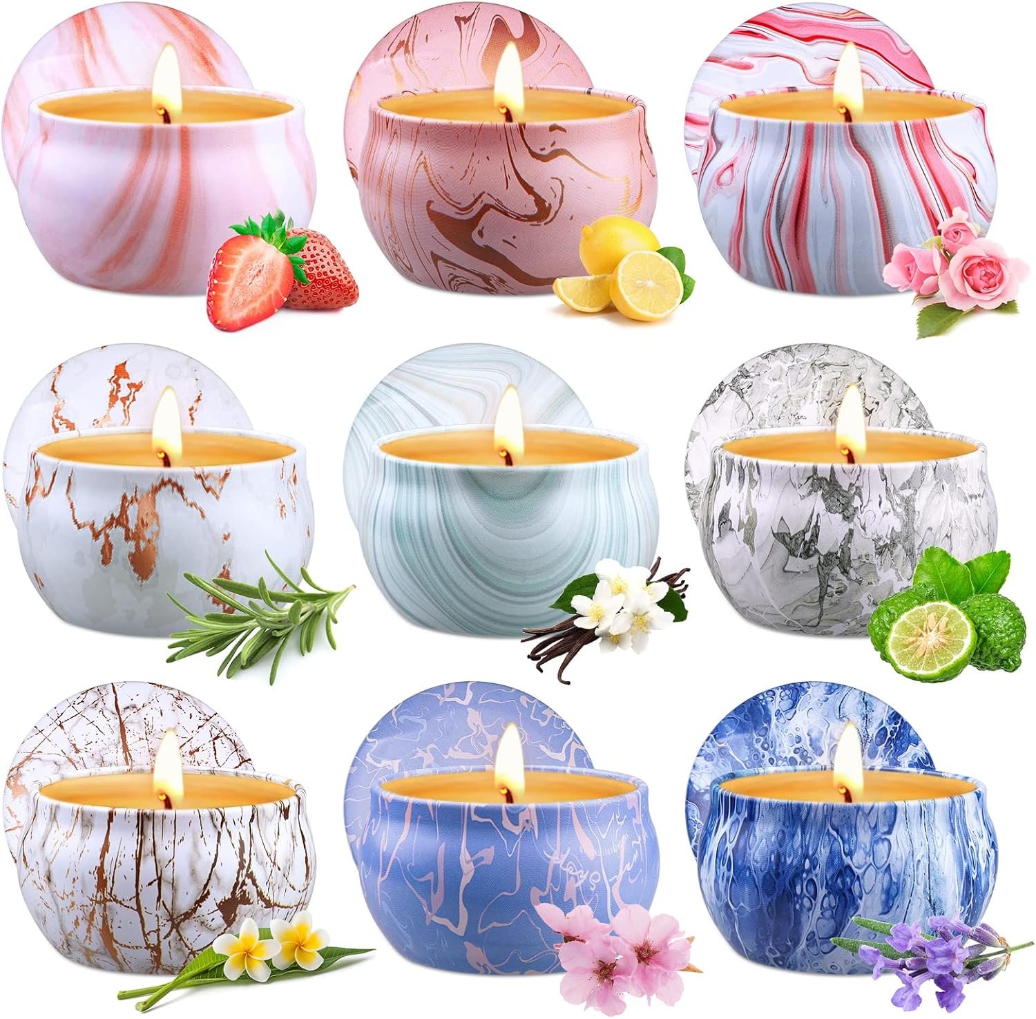 Scented Candles Gifts for Women, 2.5oz Aromatherapy Candles for Home Scented, Long Lasting Soy Wax Candle Sets for Women Gift,Small Candles for Gifts Bath Yoga Spa Birthday Gift