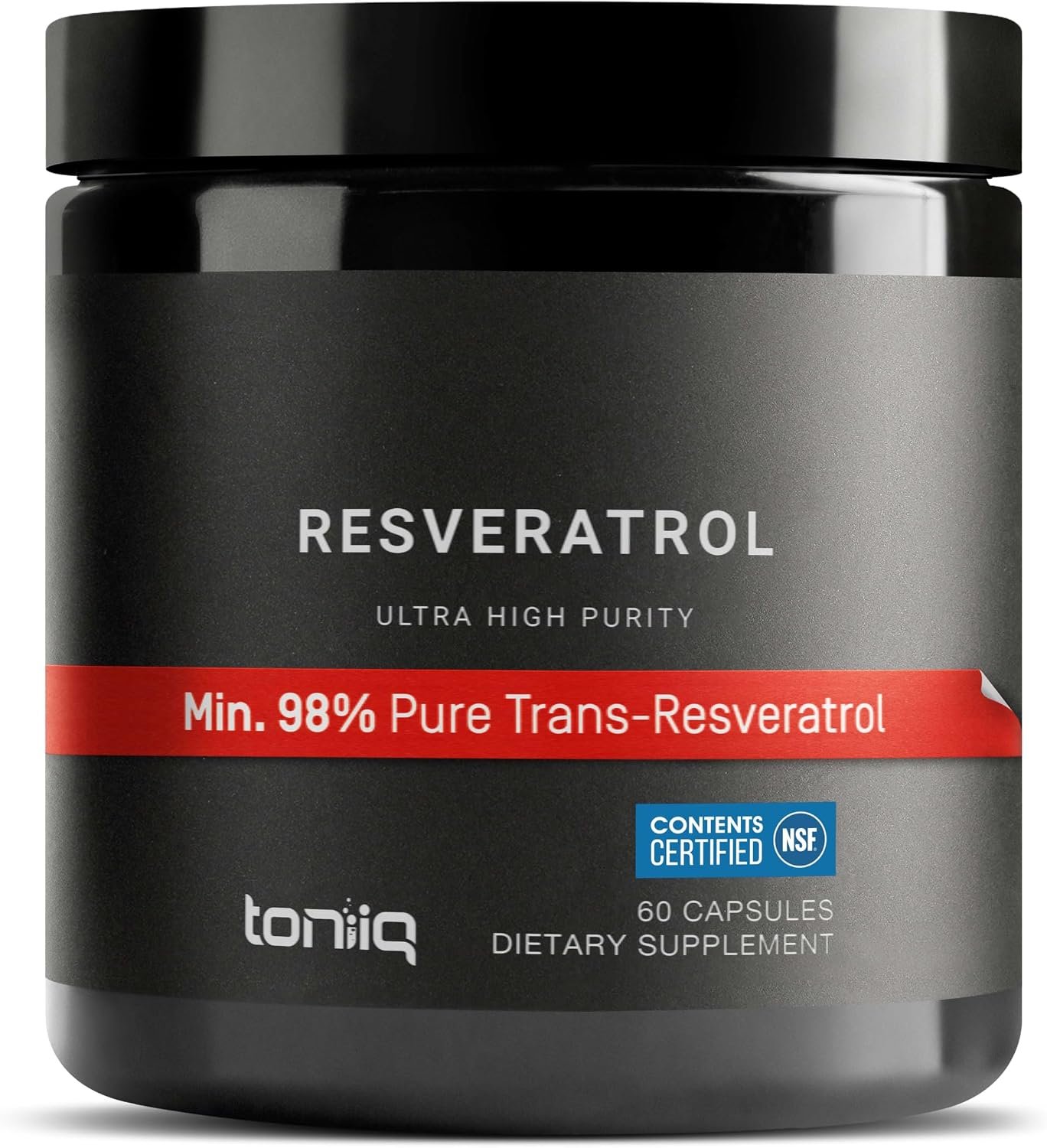 Toniiq NSF Certified Ultra High Purity Resveratrol Capsules