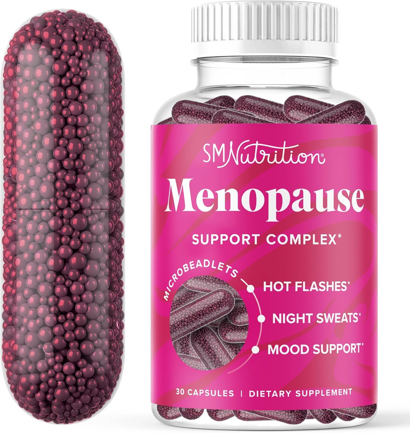 Menopause Vitamins Beadlets, Hot Flashes Night Sweats and Mood Support