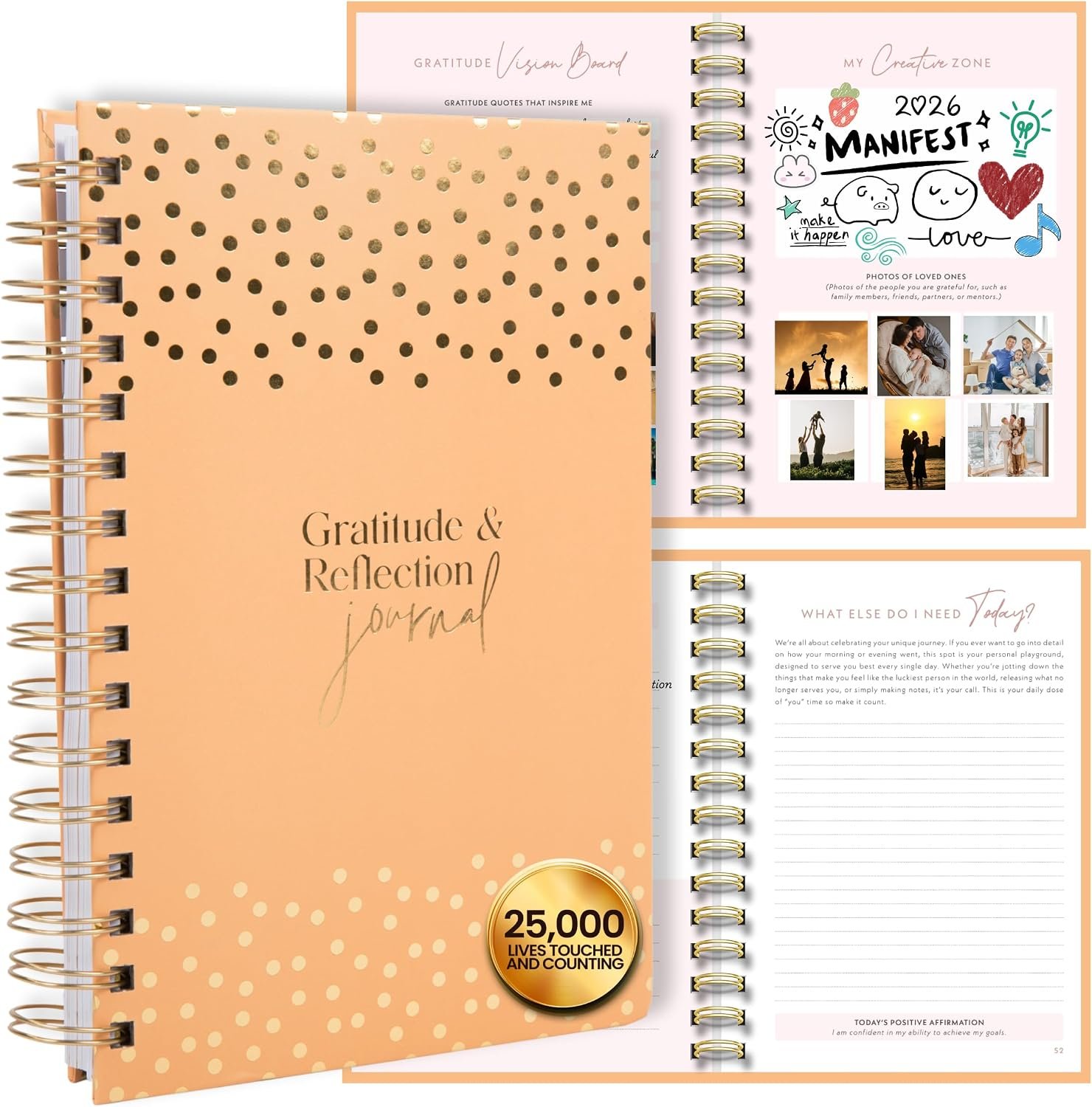 Gratitude Journal for Women – 90 Days Daily Abundance Planner, Orange