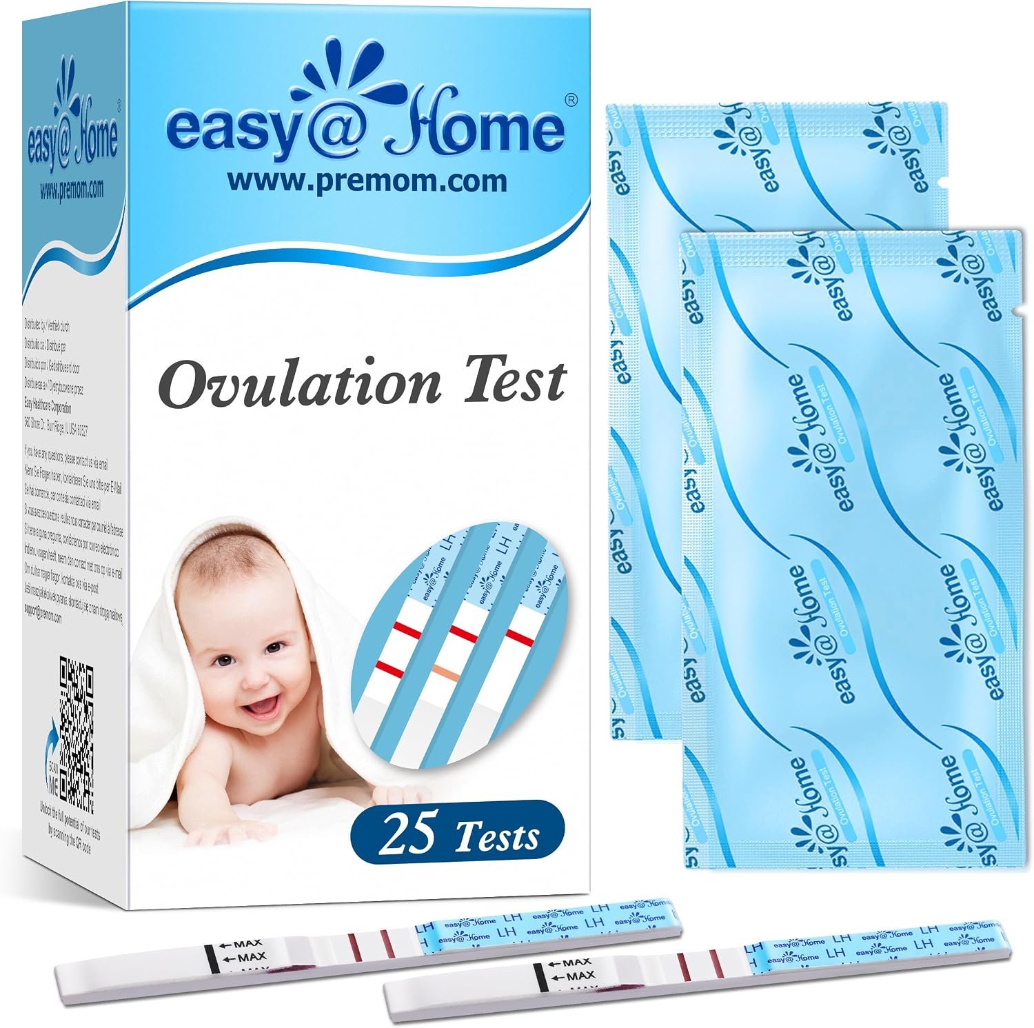easy@Home Ovulation Test Strips, 25 Pack Fertility Tests