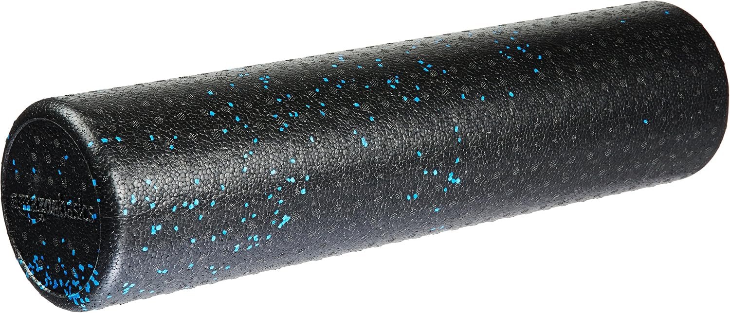 Amazon Basics High Density Foam Roller for Exercise and Recovery, 24 Inches, Blue Speckled